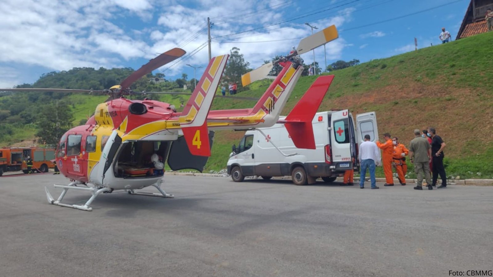 Vítima de acidente na BR-356 é levada para hospital de helicóptero com traumatismo cranioencefálico