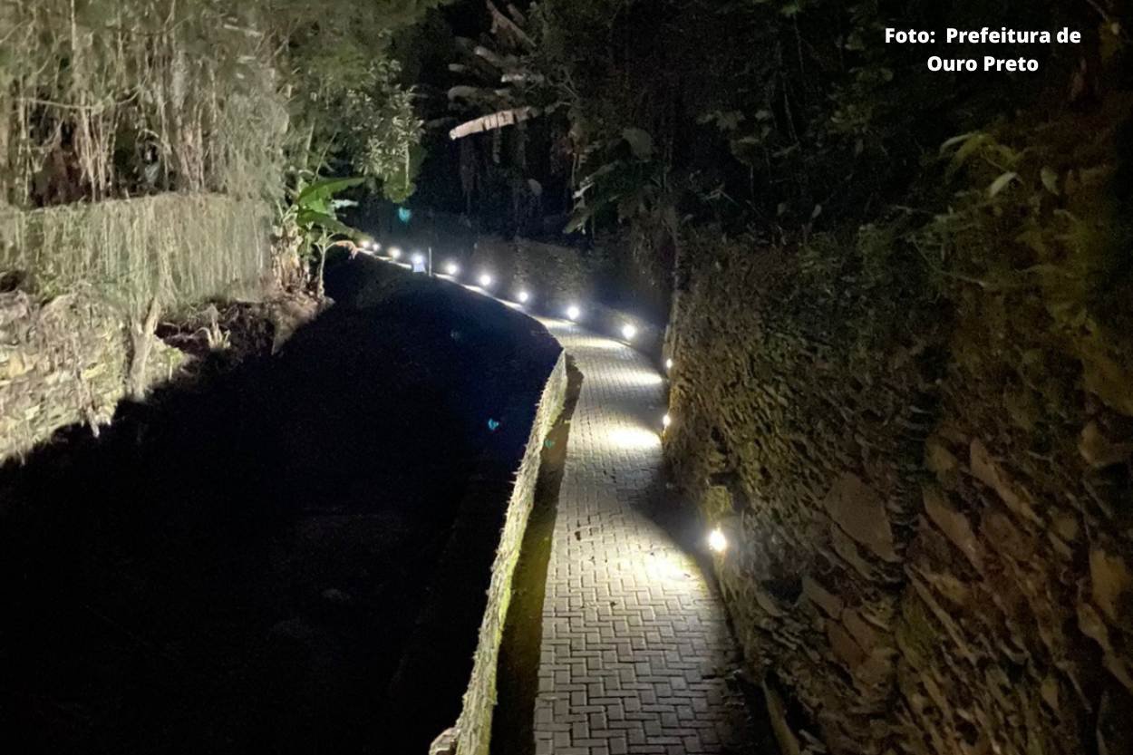 Parque Horto dos Contos em Ouro Preto conclui recuperação da iluminação