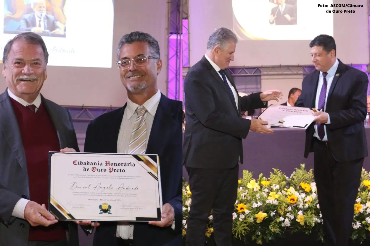 Conselheiro Durval Ângelo e ex-deputado João Leite são homenageados com a Cidadania Honorária de Ouro Preto