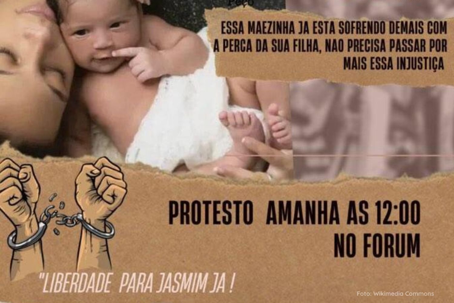 Familiares protestam por liberdade de mãe acusada de abandono de incapaz