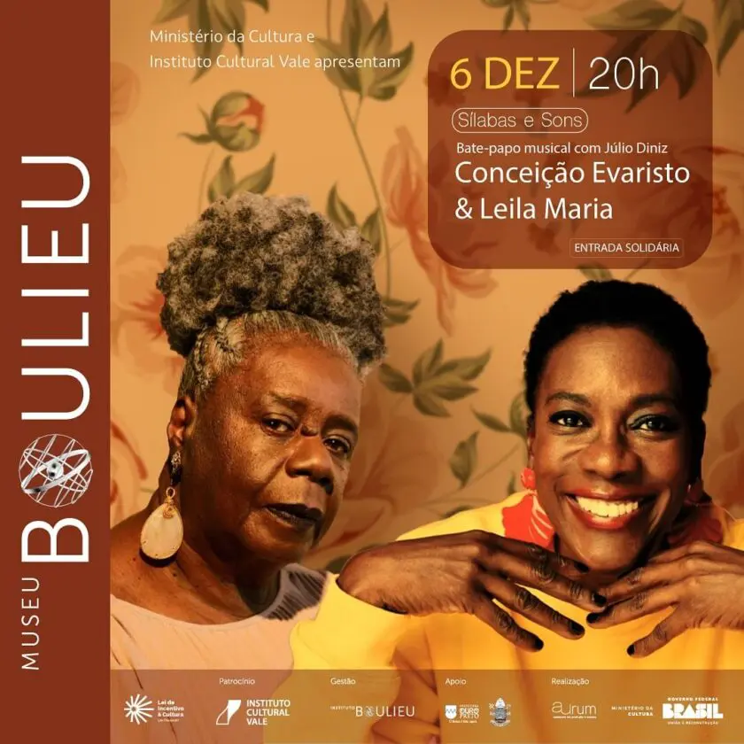 Conceição Evaristo estará no Museu Boulieu e no Museu Mariana na próxima semana