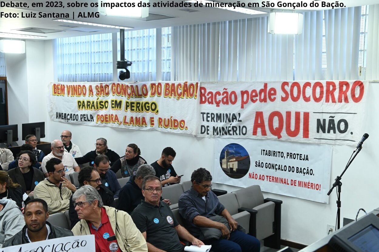 Debate, em 2023, sobre debate sobre os impactos das atividades de mineração em São Gonçalo do Bação.