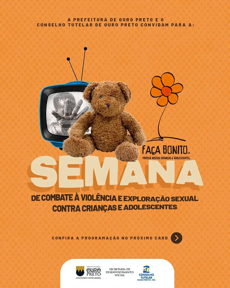 Prefeitura de Ouro Preto promove 'Maio Laranja'; combate à exploração sexual de crianças e adolescentes