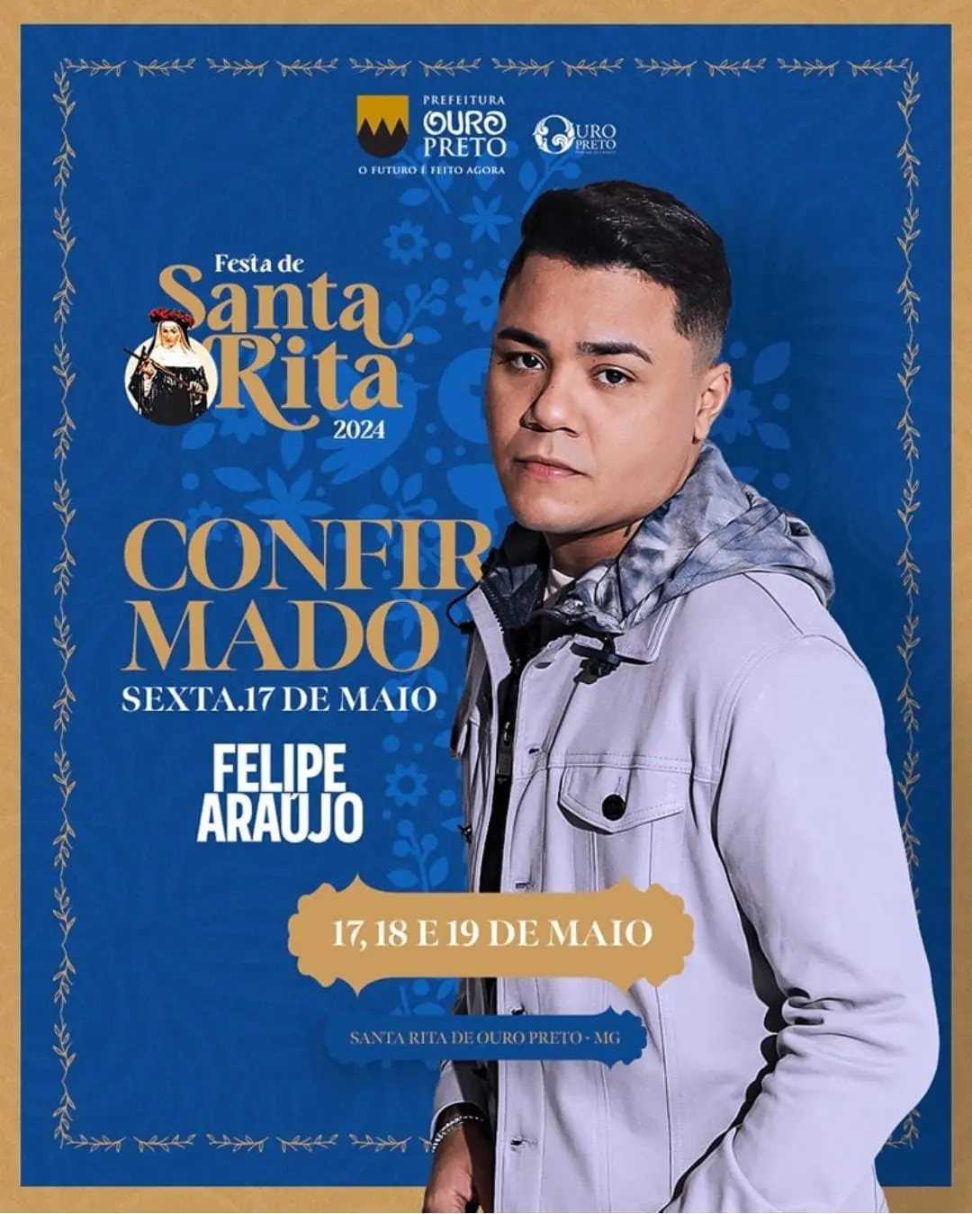 Felipe Araújo e Thiago Brava estarão neste final de semana em Santa Rita de Ouro Preto