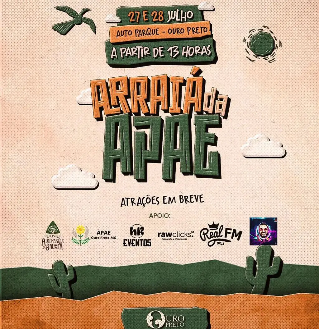 Autoparque da Bauxita recebe 'Arraiá da APAE de Ouro Preto' este final de semana