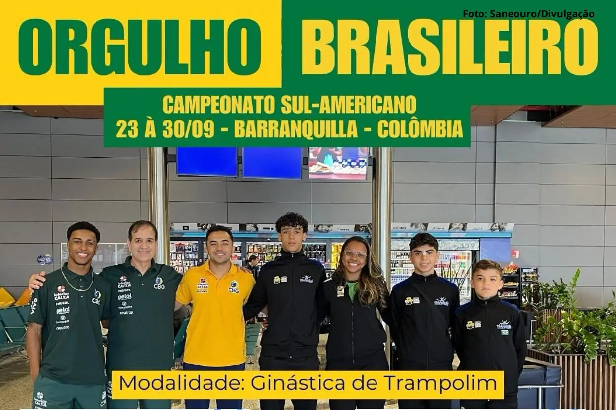 Ginastas de Ouro Preto representam o Brasil no Sul-Americano de Trampolim na Colômbia