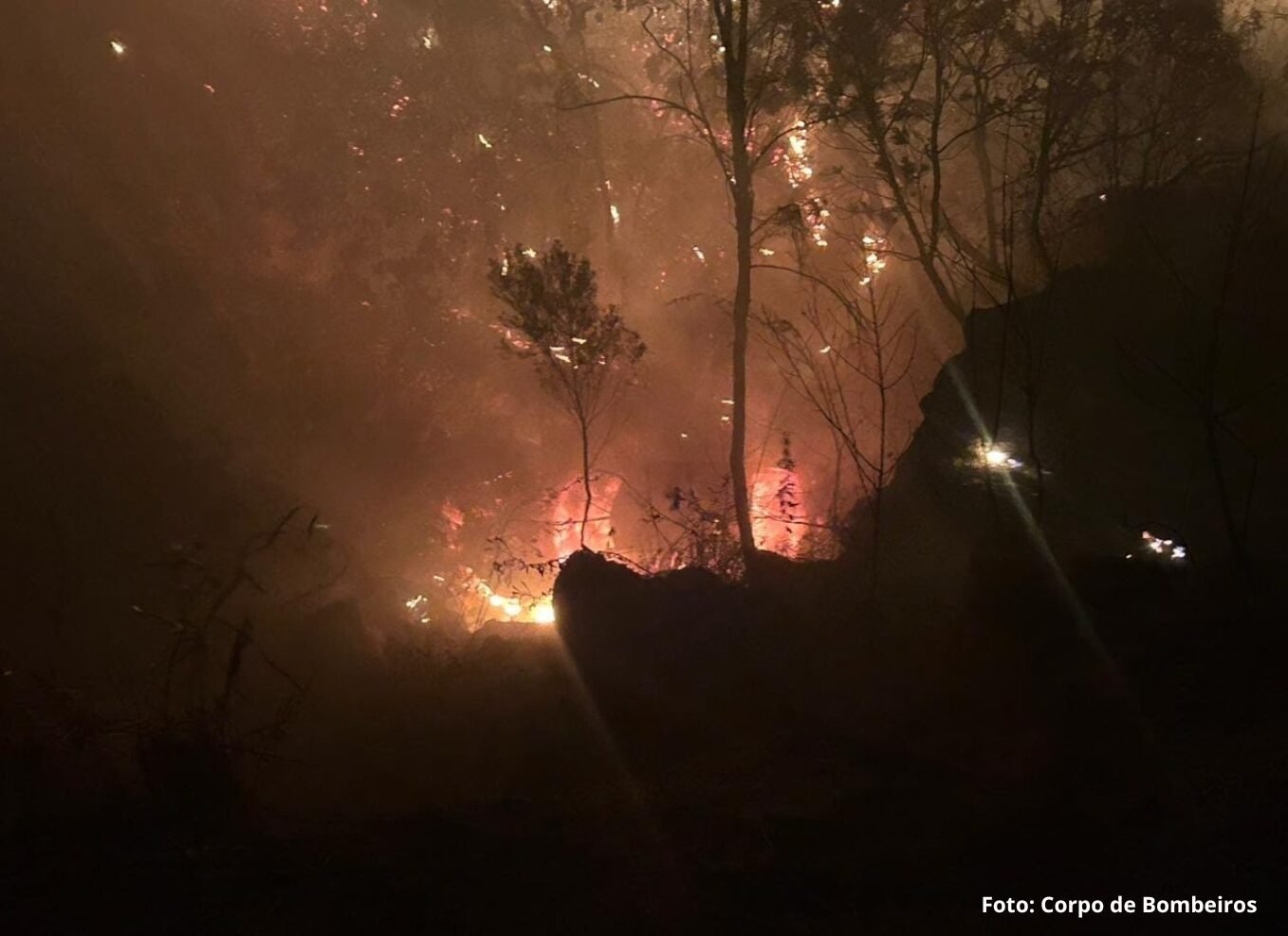 Incêndio causado por capotamento de carro entre Mariana e Ponte Nova