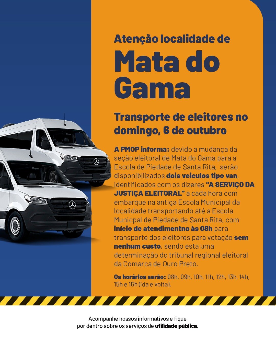 Todas as linhas de ônibus serão gratuitas em Ouro Preto no domingo de eleições