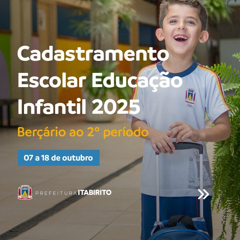 Prazo para cadastramento escolar na educação infantil de Itabirito se encerra amanhã