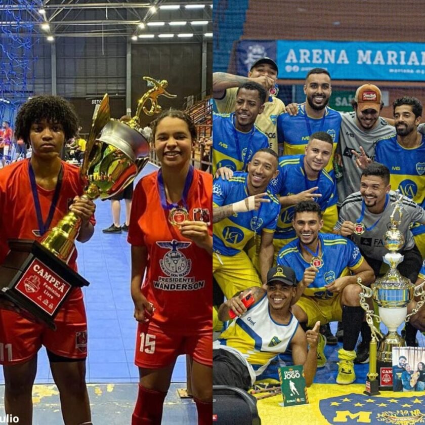 Águia e Meia Boca Júnior são campeões da Copa Mariana de Futsal