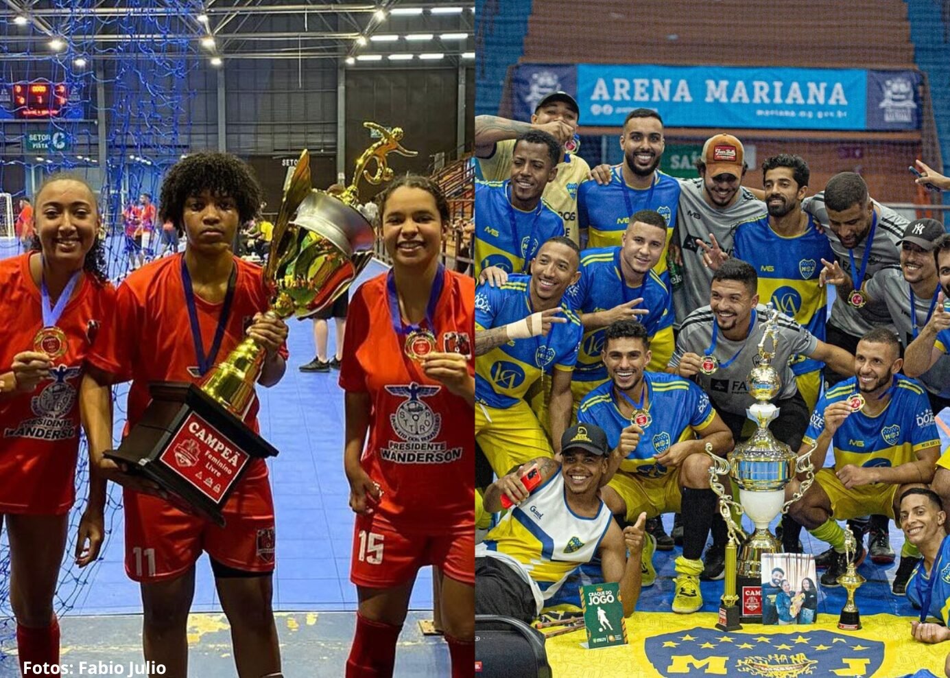 Águia e Meia Boca Júnior são campeões da Copa Mariana de Futsal