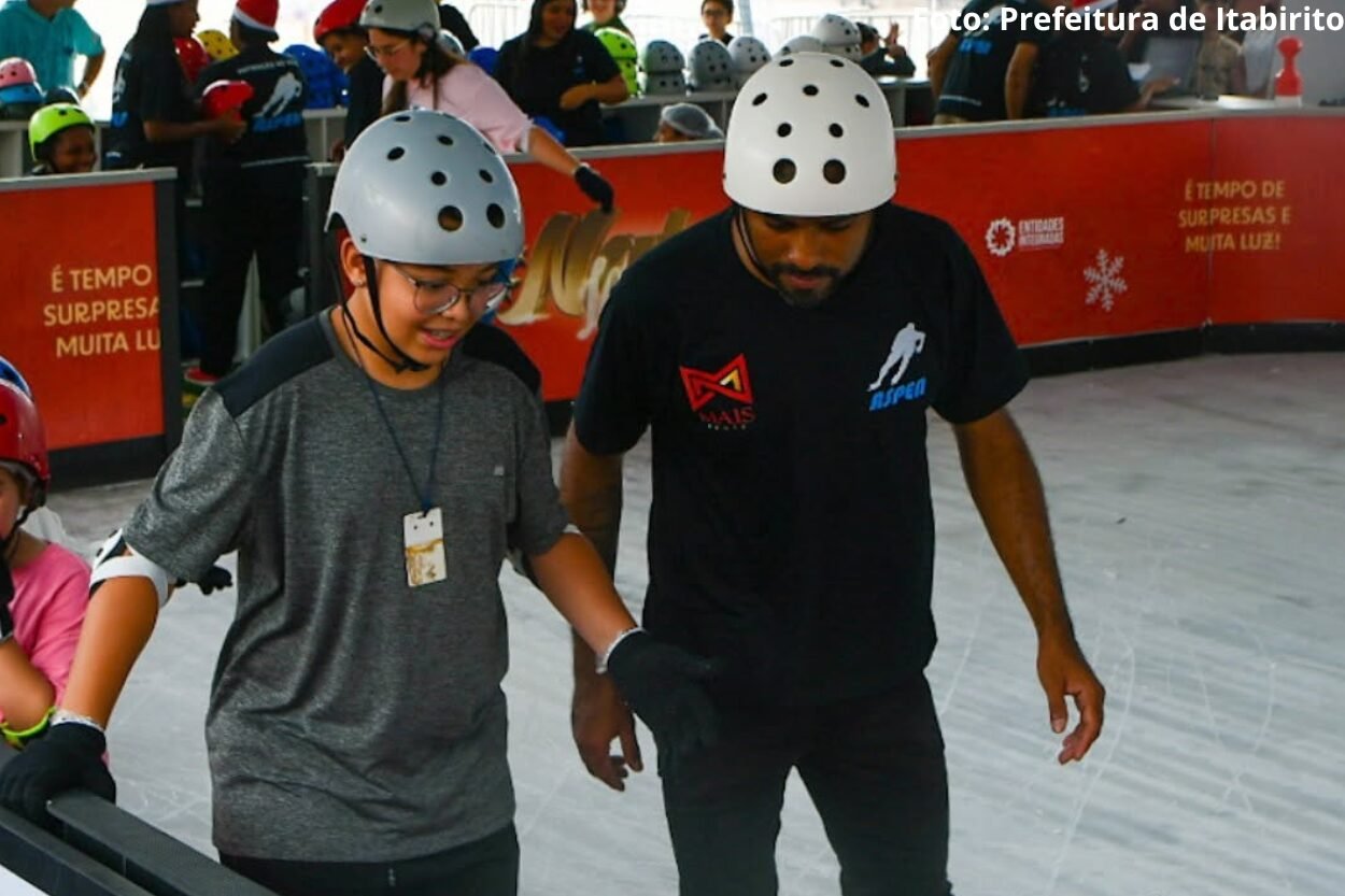 Saiba como agendar horário na pista de patinação no gelo de Itabirito