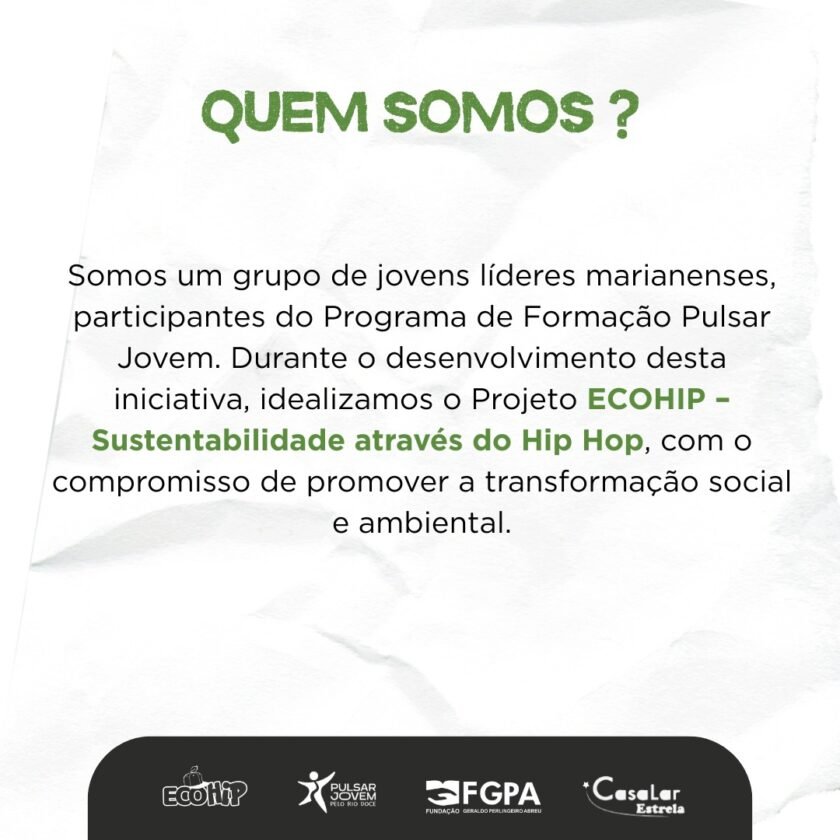 Casa Lar Estrela recebe oficina de Hip Hop e sustentabilidade em Mariana