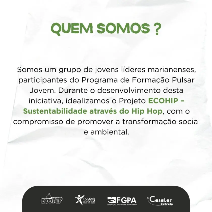 Casa Lar Estrela recebe oficina de Hip Hop e sustentabilidade em Mariana