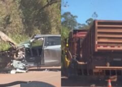 Acidente entre carrta de minério e carro deixa ferido na BR-356, em Itabirito