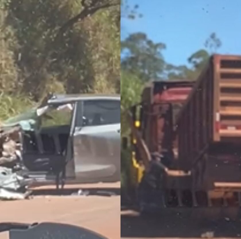 Acidente entre carrta de minério e carro deixa ferido na BR-356, em Itabirito