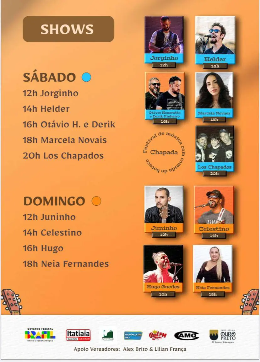 Chapada de Ouro Preto recebe Festival de Música com Comida de Boteco neste fim de semana
