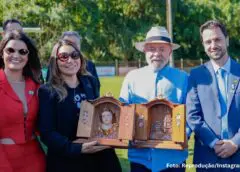 Lula e Janja recebem oratórios de artistas de Mariana