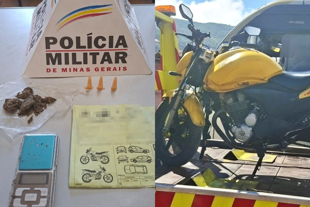 Suspeitos fogem de abordagem, mas polícia apreende moto e drogas em Ouro Preto