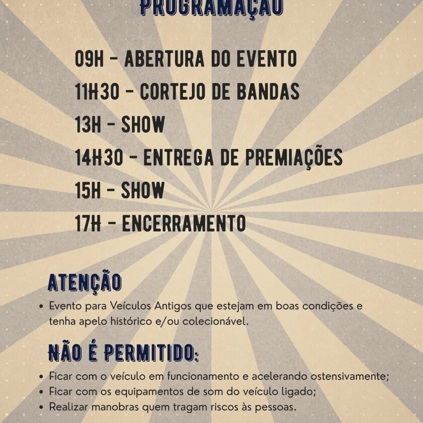 Mariana receberá encontro de carros antigos em julho
