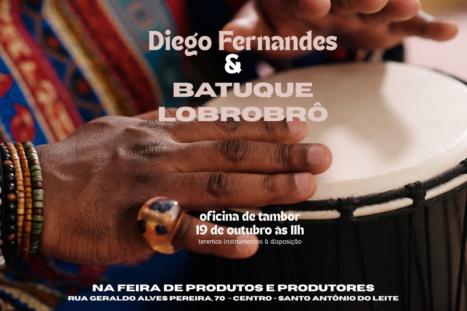 Batuque Lobrobrô realiza oficina de tambor em Santo Antônio do Leite