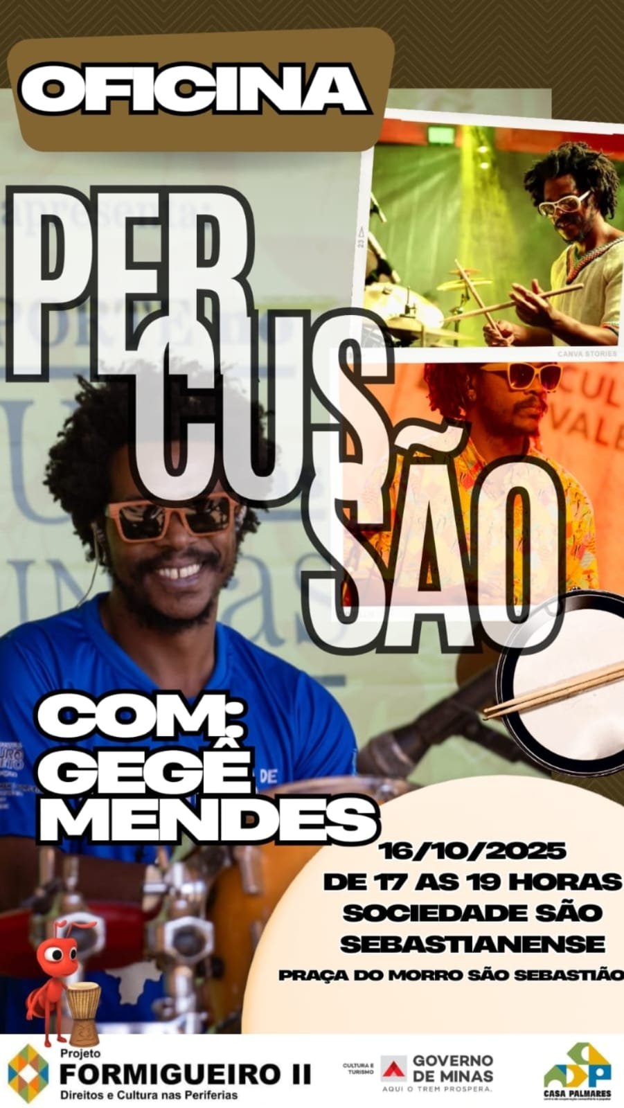 Oficinas do Formigueiro Cultural acontecem nesta quinta em Ouro Preto