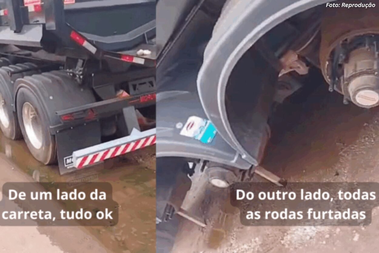 Semirreboque tem oito rodas furtadas em Cachoeira do Campo