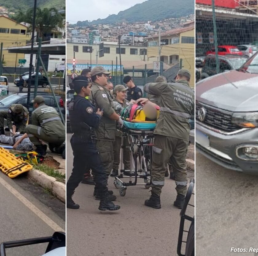 Motociclista fica ferido após colisão com SUV no Lourdes, em Itabirito