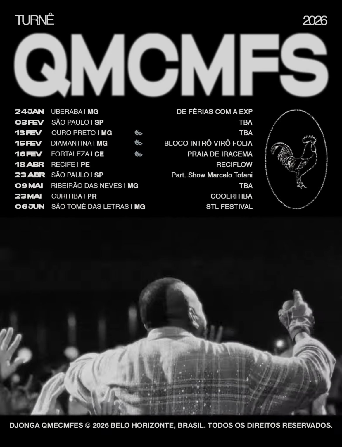 Djonga confirma show em Ouro Preto no Carnaval 2026