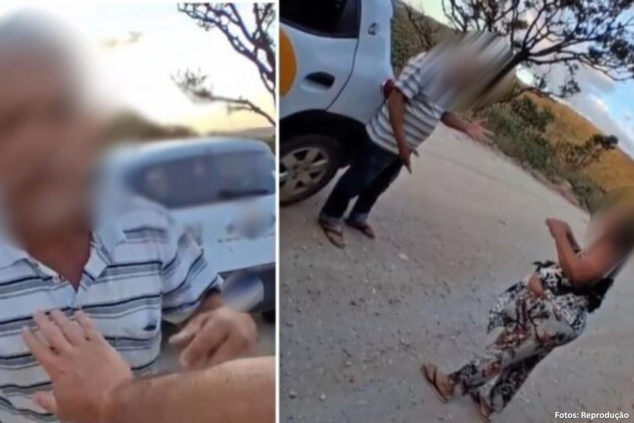 Vídeo mostra intervenção de agressão contra mulher em Cachoeira do Campo