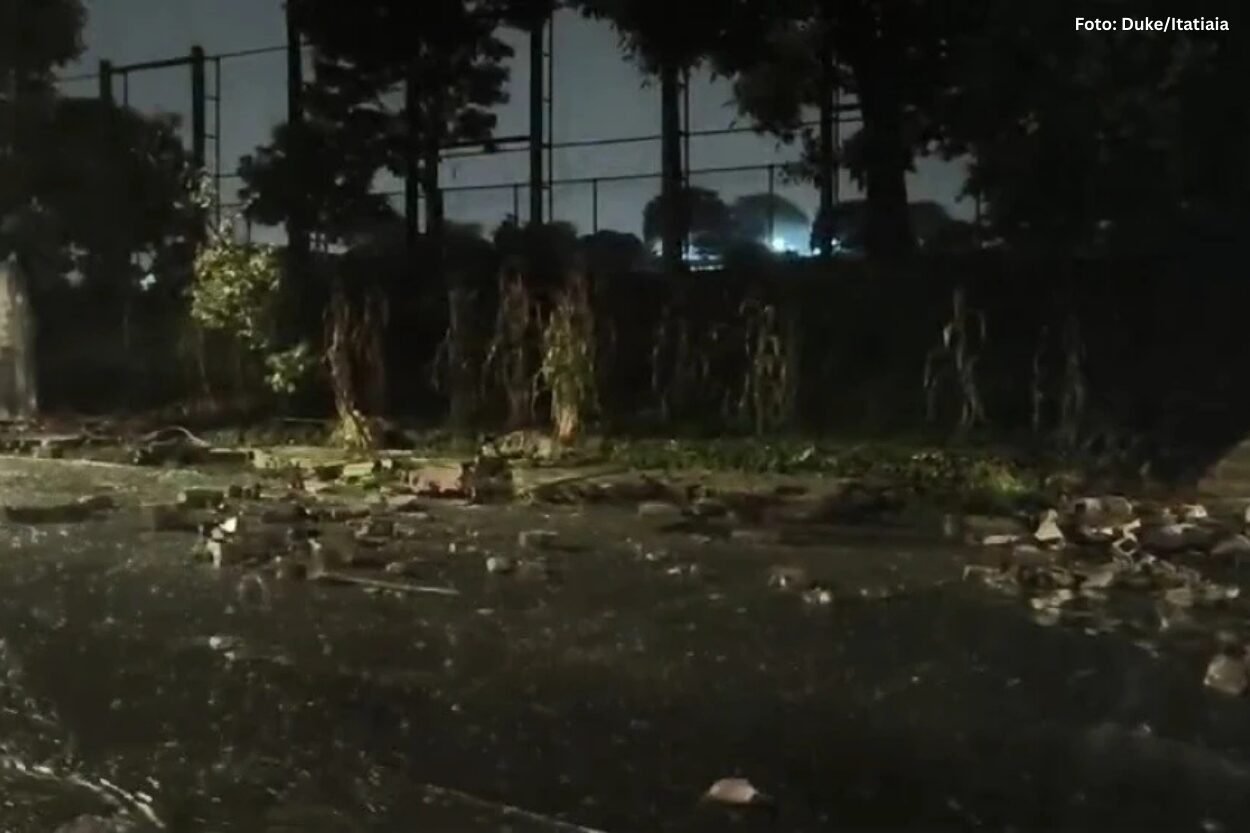 Temporal provoca susto em BH e muro do CT do Cruzeiro desaba após forte chuva