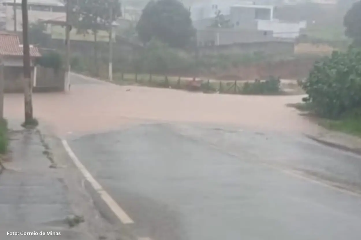 Chuva forte provoca alagamentos e derruba árvores em Ouro Branco