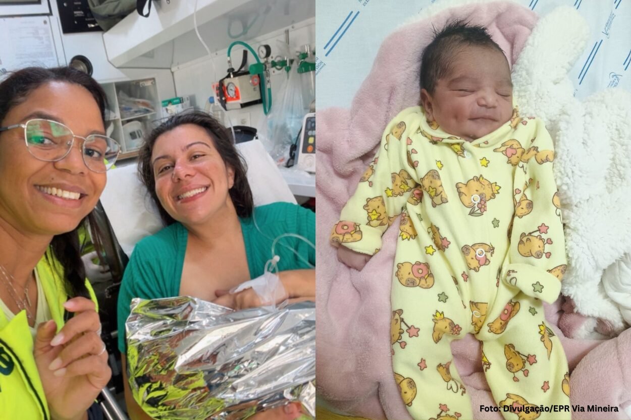 Bebê nasce dentro de carro na BR-040 após trabalho de parto surpreender família na estrada