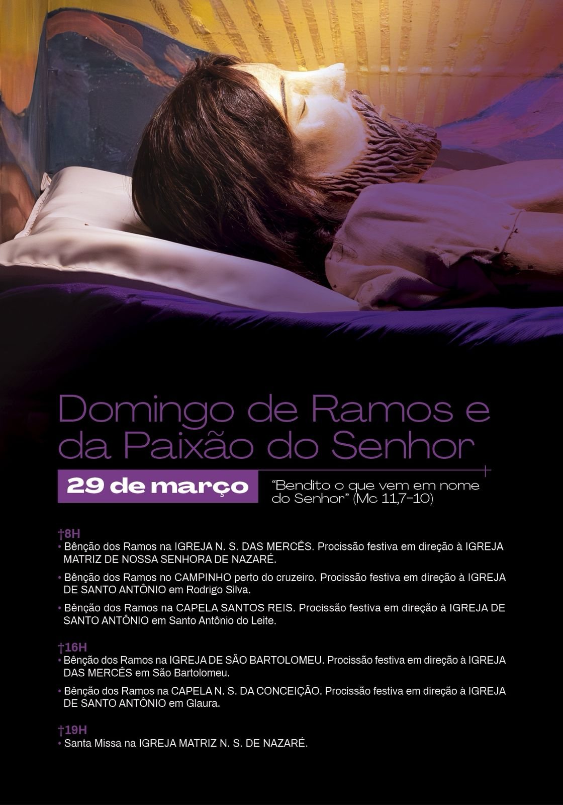 Paróquia de Nossa Senhora de Nazaré divulga programação da Semana Santa 2026 em Cachoeira do Campo