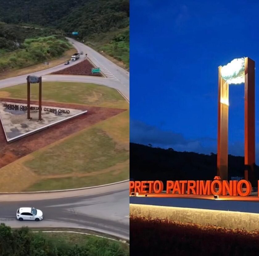 Revitalização do trevo de entrada de Ouro Preto é entregue com novo paisagismo e iluminação