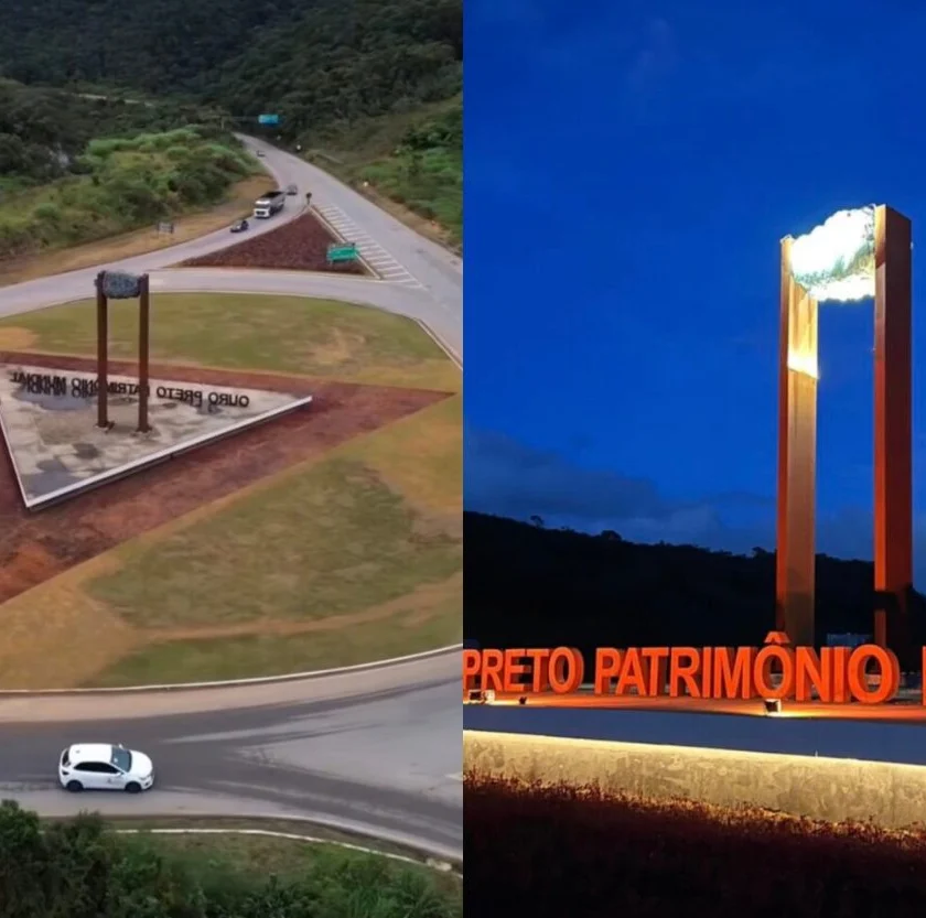 Revitalização do trevo de entrada de Ouro Preto é entregue com novo paisagismo e iluminação