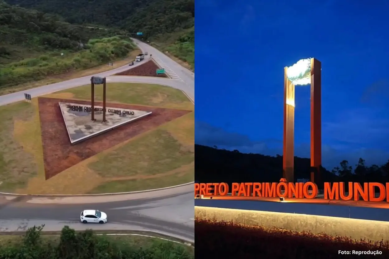 Revitalização do trevo de entrada de Ouro Preto é entregue com novo paisagismo e iluminação