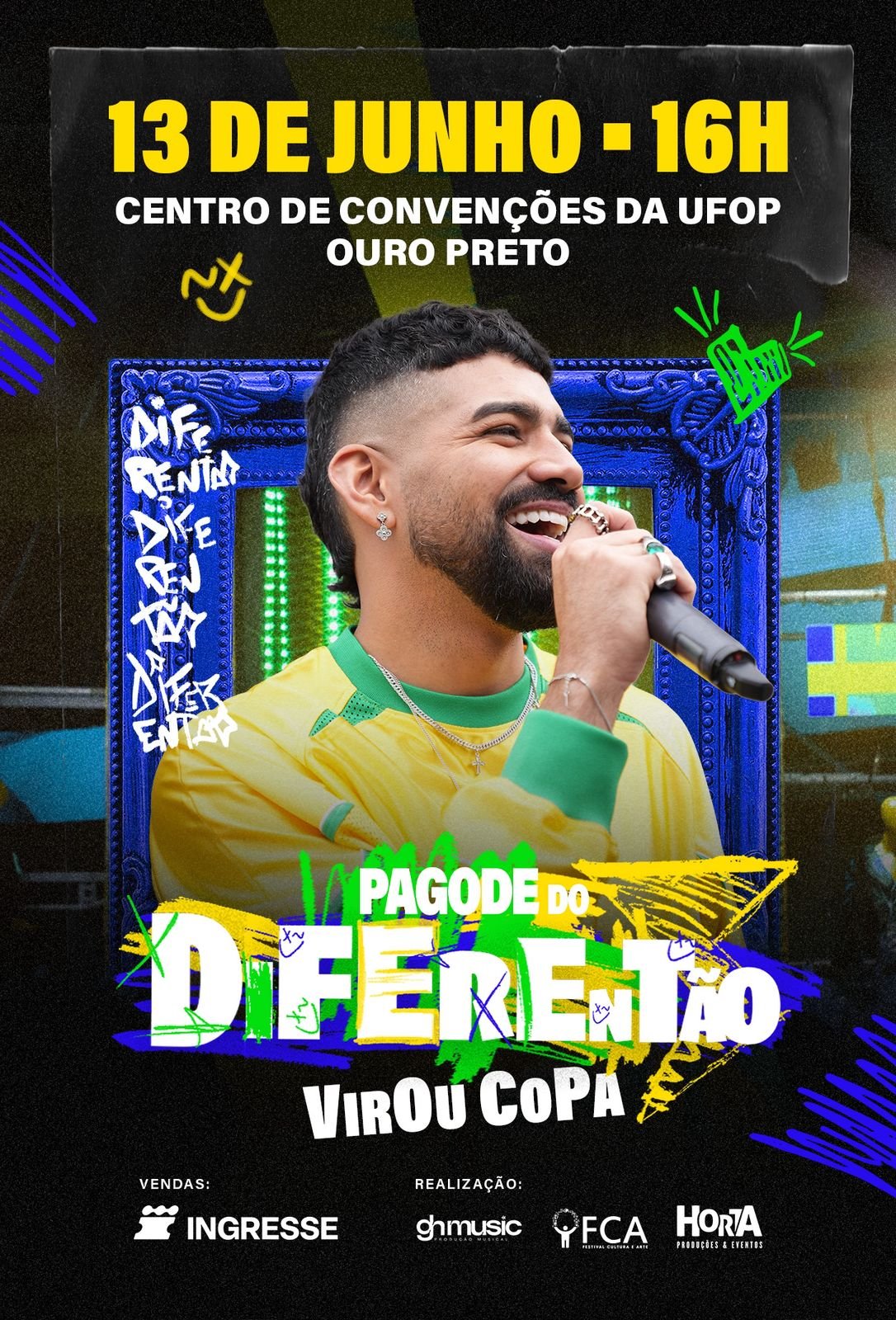 Neymar é dúvida, mas Dilsinho está confirmado: Ouro Preto terá “Pagode do Diferentão” na estreia do Brasil na Copa