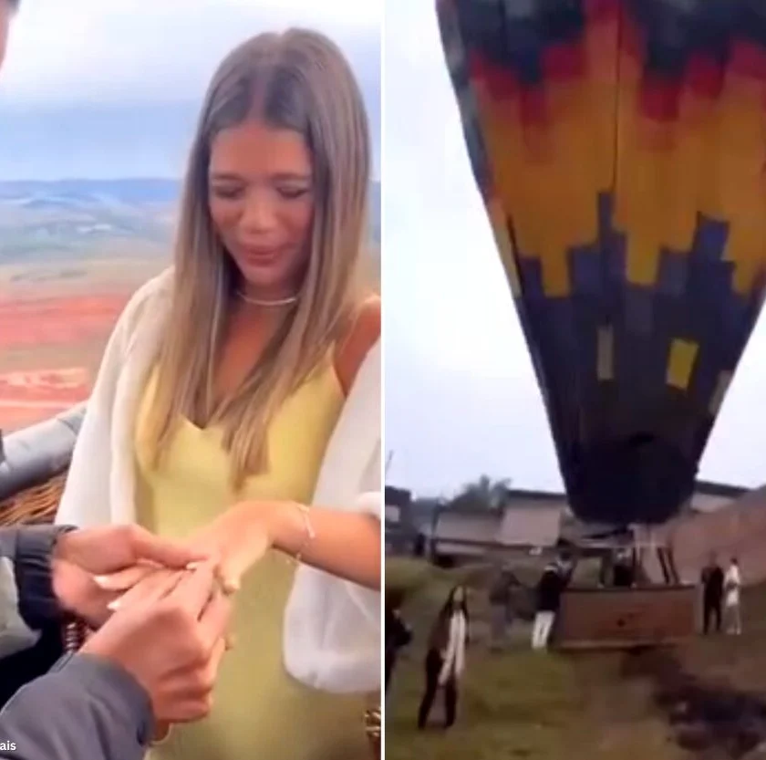 Pedido de casamento em balão causa susto em moradores após mudança de rota