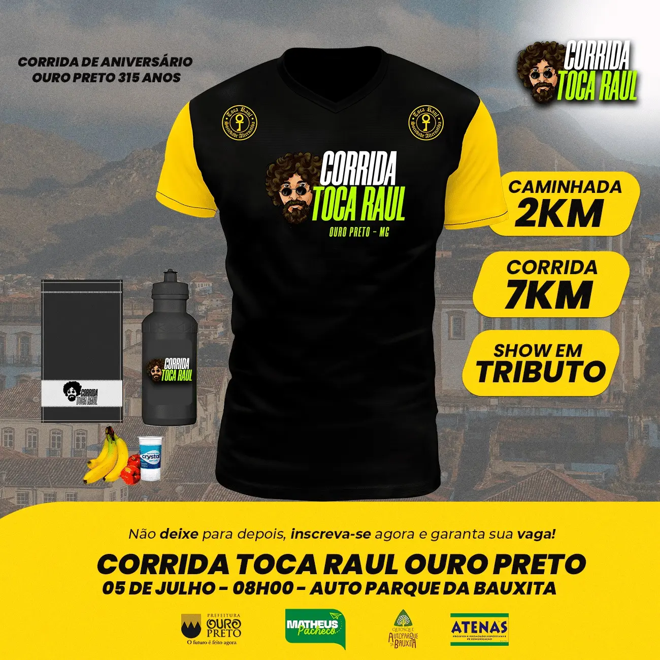 Aniversário de Ouro Preto terá Corrida Toca Raul com apoio do vereador Matheus Pacheco