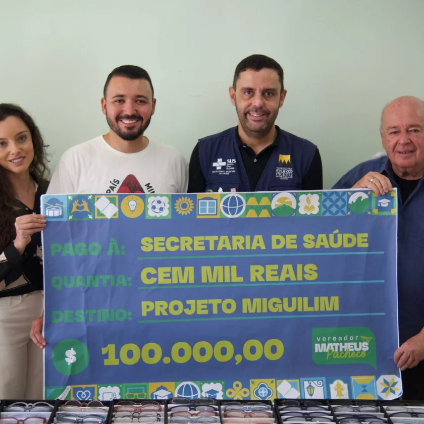 Emendas do vereador Matheus Pacheco garantem mais de 5 mil triagens e exames de vista para estudantes de Ouro Preto