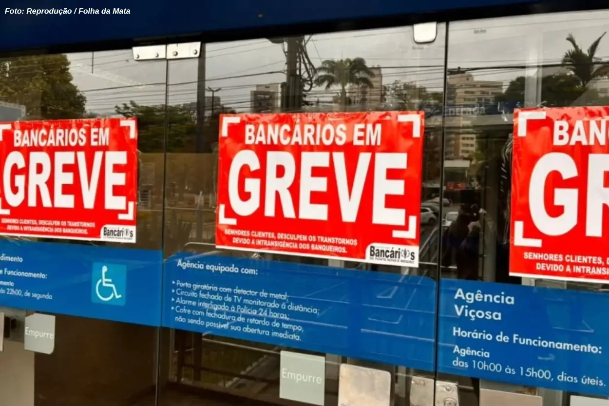 Funcionários da Caixa e do Banco do Brasil entram em greve por tempo indeterminado em Viçosa