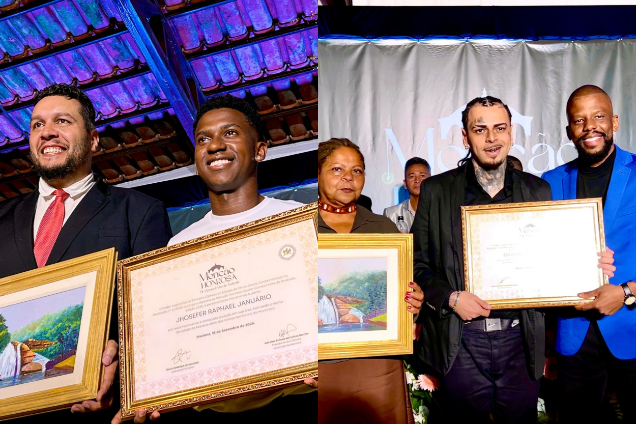 Jhosefer e DJ DogDu são homenageados pela Câmara de Mariana