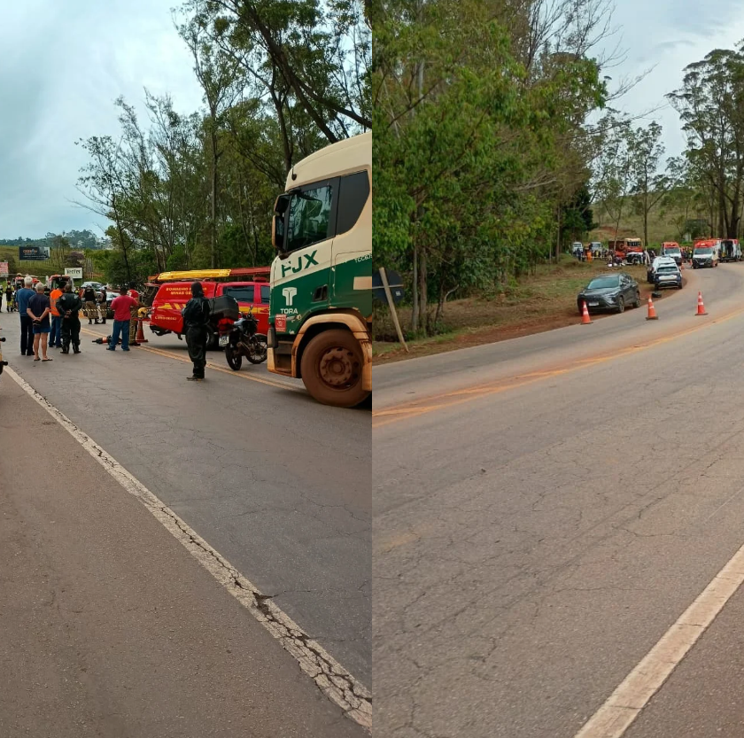 Acidente entre dois carros na BR-356 deixa um morto e três feridos