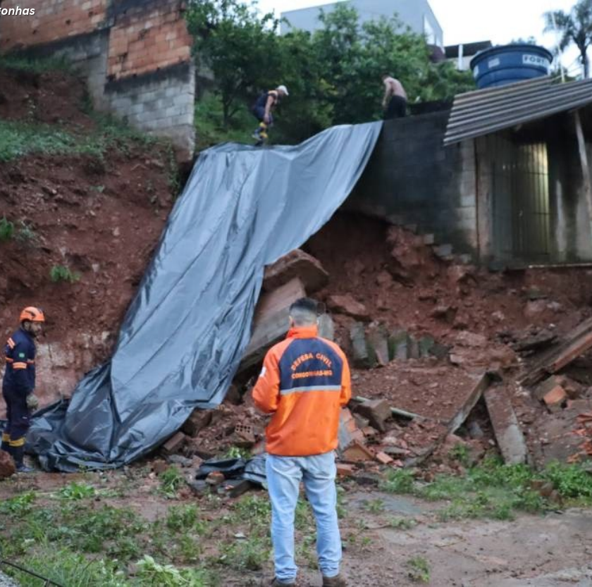 Chuvas provocam deslizamentos e interdição de via em Congonhas; Defesa Civil divulga balanço